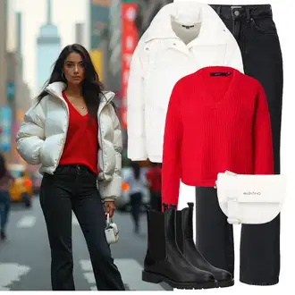 Outfit sa Bijela/Bež/Krem Zimska Jakna/Ljetna pod-Jakna/Održiva Jakna/Puferica Jakna/Donja Jakna Missguided "Savršen za zimu"