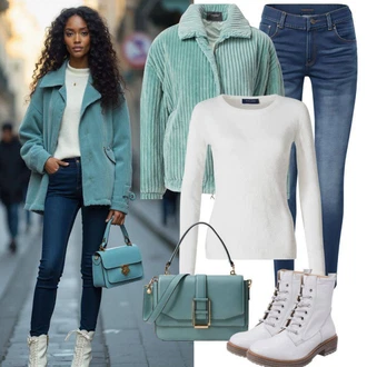 Outfit s Zelená/Světle zelená Nepromokavé Bund/Jarní bunda/Parka/Dlouhé bundy/Udržitelná bunda/Letní Bund Derbe "Perfektní pro zimu"