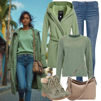 Premium Outfit s Tyrkysový/Zelená/Neonové barvy Šněrovací Kotníková Bota/Klasická kozačka Timberland "Perfektní pro zimu"Look: Premium