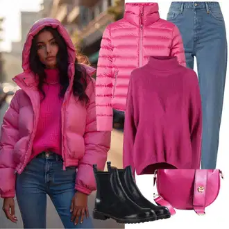Zvonové kalhoty Outfit s Tmavě modrá/Modrá/Světle modrá Džíny Mom Jean/Termální Džíny/Sweat Džíny/Rovná Džína/Džíny Volného Střihu/Dámské Džíny s Délkou 7/8/Baggy Džíny/Sportovní boty/Dad Džíny/Formální Košile/Zkrácené Džíny/Kožená Pánská Bund jjxx "Perfektní pro zimu"