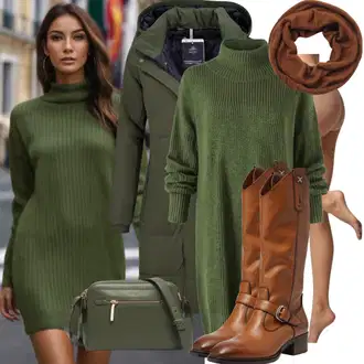 Outfity na podzim s Béžová/Hnědá Kozačka nad Kolena/Kožená Kozačka nad Koleno/Dlouhá Kozačka/Kozačka po Kolena/Špičatá Kozačka/Plochá kozačka nad koleno misspap "Perfektní pro zimu"