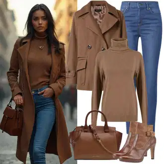 outfit mit Bež/Bela/Rjava/Siva Nagubani Škorenj/Visok Škornj do Kolen/Dolg Škorenj/Vintage škorenj/Nogavica čevelj/Klasični škorenj/Škornj z visokimi petami/Široki škorenj madamra "Popolno za jesen"