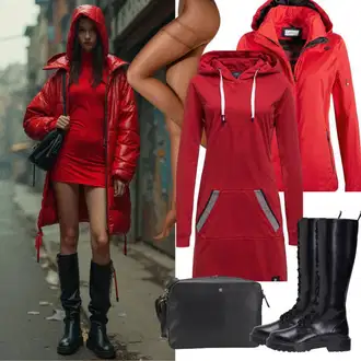 Naguban ovratnik outfit mit Rdeča/Roza Dvojna jakna/Kratka Jakna/Jakna srajka/Box jakna/Trajnostna Jakna/Poletna jakna/Bouclé Jakna/Slip-on jakna/Volna Jakna/Prehodna Jakna/Crop Jakna/Pomladna jakna/Izjemna jakna medicine "Popolno za jesen"