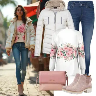 Zimske Outfiti Kratka mit Krem/Bela/Bež Zimska Jakna/Napihnjena Jakna/Trajnostna Jakna/Poletna Jakna/Prešita Jakna/Puhovka Armani Exchange, Škrlatna/Bela/Zelena/Siva/Krem/Roza Pulover z Okroglim Izrezom/Žakard Pulover/Pulover iz Kašmirja/Pulover Nicki/Pulover s Potiskom/Fini Pleteni Pulover/Pulover za dojenje/Vintage pulover never fully dressed "Popolno za zimo"