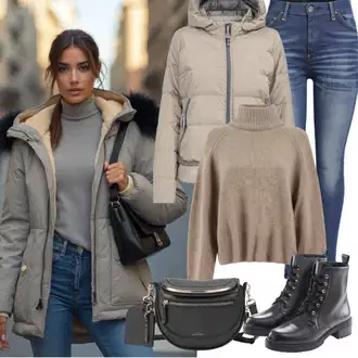 Zima outfit mit Črna Superga Zimske superge/Zimski gležnjar/Škornj za Sneg/Oblazinjeni škorenj/Zimski škornj iz jagnječje kože primohurt "Popolno za zimo"