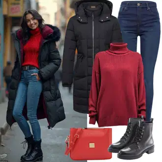 Zima outfit mit Črna Superga Zimske superge/Zimski gležnjar/Škornj za Sneg/Oblazinjeni škorenj/Zimski škornj iz jagnječje kože primohurt "Popolno za zimo"