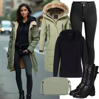 Zima outfit mit Črna Superga Zimske superge/Zimski gležnjar/Škornj za Sneg/Oblazinjeni škorenj/Zimski škornj iz jagnječje kože primohurt "Popolno za zimo"