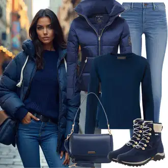 outfit mit Temno modra Napihnjena Jakna/Kratka Jakna/Box jakna/Jakna 2v1/Crop Jakna/Trajnostna Jakna/Prehodna Jakna/Puhovka/Zimska Jakna/Prešita Jakna/Obrnljiva Jakna The North Face "Popolno za Zimo"