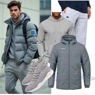 Sport Outfits Winter mit Grau/Hellgrau Sport Sweatshirt/Hoodie/Ausgefallener Hoodie/Unisex Hoodie/Kapuzenpullover/Sport Hoodie COOFANDY "Sport Outfit"
