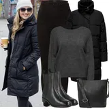 Černé Dlouhé High Waist Džíny Outfity image