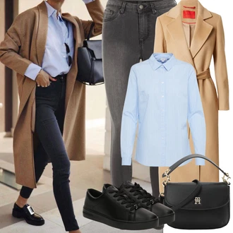 Outfit sa Smeđa/Bež/Kaki Trenč Kaput/Dugi Kaput/Dugi Kaput/Vuneni Kaput/Midi Kaput/Baloner/Kaput od Kašmira max&co. "Zimske Odjeće"