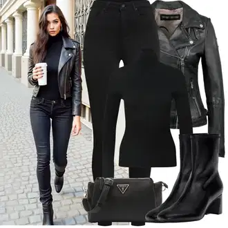Outfity na zimu s Černá Legíny s Vysokým Pasem/Jeggings/Legíny s Rozparkem/Tregíny/Džínové Legíny/Skinny Kalhoty VERO MODA "Zimní Outfity"