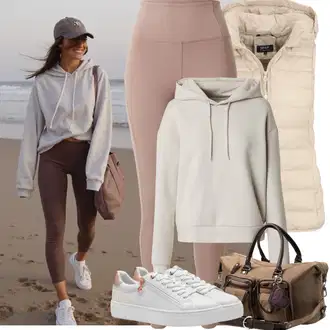 Materijal koji upija znoj Outfit sa Siva/Smeđa/Ljubičasta/Bež/Kaki Pletena dukserica/Pulover s patentnim zatvaračem/Sportska dukserica/Pulover S Kapuljačom/Otmjena majica s kapuljačom/Džemper s kapuljačom/Hoodie s poluzatvaračem/Džemper od Flisa/Unisex Majica S Kapuljačom/Sportska majica Only Play "Zimske Odjeće"