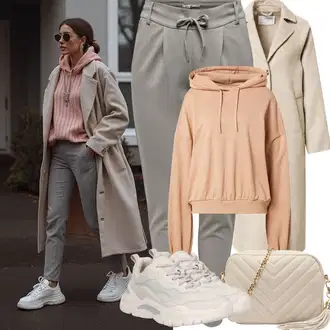 Kombinacije za zimu Culotte sa Siva/Svjetlosiva/Kaki/Smeđa/Bež Boyfriend Hlače/Carrot Hlače/Ležerna Hlača/Naborane hlače/Hlače od Umjetne Kože/Jogger Hlača/Hlače od muslina/Paperbag Hlača/Uske Hlača/Slip-on Hlača Only "Zimske Odjeće"