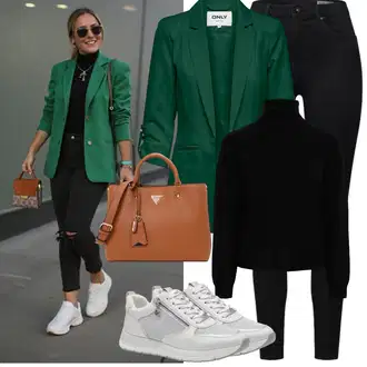 Outfity z džínu Zima s Černá Basic Svetr/Svetr Carmen/Kašmírový Svetr/Jednoduchý Svetr/Rolák/Vlněný Svetr/Svetr s límečkem Pieces "Zimní Outfity"