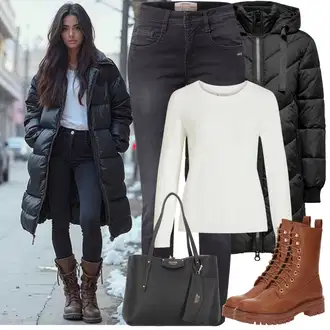 Outfity na zimu s Tmavě šedá/Šedá/Tmavě modrá/Světle šedá Slim Fit Džíny/Dámské Džíny s Délkou 7/8/Džíny s Rozparkem/Kožená Pánská Bund/Džíny Regular Fit/Sportovní boty/Kotníková Bota/Kožené Boty/Kožená bunda/Capri Džíny/Zkrácené Džíny/Zimní bunda/Termální Džíny Gang "Zimní Outfity"
