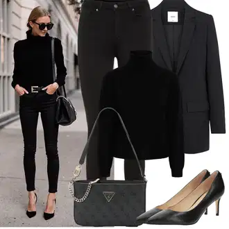 Outfity na zimu s Černá Jeggings/Džínové Legíny/Skinny Kalhoty/Legíny s Podšívkou/Legíny s Vysokým Pasem/Tregíny/Legíny s Rozparkem VERO MODA "Zimní Outfity"