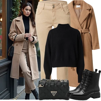 Outfity na zimu s Béžová/Khaki Kožená bunda/Capri Džíny/Slim Fit Džíny/Dámské Džíny s Délkou 7/8/Džíny Regular Fit/Zkrácené Džíny/Sportovní boty/Kožené Boty/Rovná Džína/Zimní bunda/Kotníková Bota/Džíny s Nízkým Sedem Tom Tailor "Zimní Outfity"