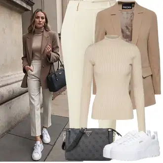 Kombinacije za zimu Culotte sa Bež/Kaki Nekategorizirano Object "zimski outfit"