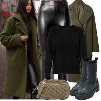 S zakovicama Outfit sa Crna Gumena Gležnjača/Chelsea Gležnjača/Kožna Jakna Edited "Zimske Odjeće"Look: S zakovicama, Jahanje, Hodanje
