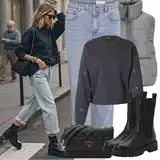 Černé a Modré Uvolněné Džíny Outfity image