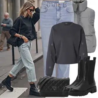 S Pertlanjem Outfit sa Svjetloplava/Plava/Ljubičaste boje Traperice Ravne Nogavice/Formalna Košulja/Girlfriend Traperice/Skraćene Traperice/Mom Jean/Zimska jakna/Dad Traperice/Vintage traperice/Muška Kožna Jakna/High Waist Traperice/Sužene Traperice/Boyfriend Jeans Noisy may "zimski outfit"
