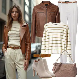 Jesenske Outfiti Debel mit Rjava/Rumena/Bež/Oranžna Črtasti Pulover/Kratek Pulover/Pleteni Pulover BILLABONG "Winterlicher Look"