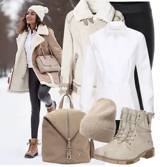 Outfit s Béžová/Hnědá/Krémová/Khaki/Šedá Pánská taška/Taška/Látková taška/Taška na Macbook/Vojenská Taška/Mini batoh/Mini batoh Suri Frey "Stylový zimní outfity"