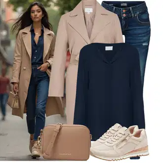 Stil, Western Outfit sa Tamnoplava Bluza s gumbom/Bluza koja se ne pegla/Slip-on Bluza/Poslovna Bluza/Bluza Dugih Rukava/Kožna jakna za muškarce/Bluza s Podignutim Ovratnikom/Bodija Bluze/Svilena bluza/Jednobojna Bluza Vila "Upečatljiv look za zimu"Look: Stil, klasický, Lagano, Radna odjeća, Unisex, Ured