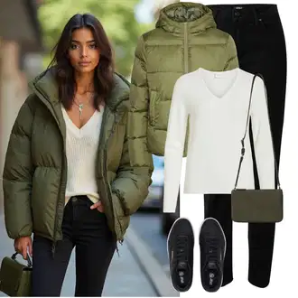 Elegantan Outfit sa Crna Traperice Ravne Nogavice/Traperice s Prorezom/Kožna Jakna/Kožne Cipele/Push-up Traperice/Termo Traperice/Traperice Standardnog Kroja/Traperice Slim Kroja/Zimska jakna/Trenerke Traperice/High Waist Traperice Only "Zimski look"Look: Stil, Rap, Boja, Vanjski, Običan, cool, Ležerno, Elegantan