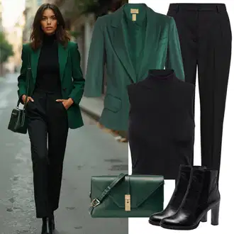 Ženske kombinacije za ured Ležerno, Poslovni Ljeto sa Siva/Smeđa/Kaki/Tamnozelena Nekategorizirano JdY "Zimski outfit"Look: Ured, Pametno ležerno, Poslovni, Old Money, Šik