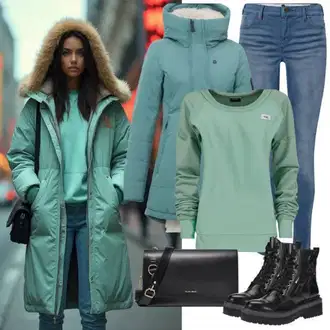 Zima outfit mit Črna Superga Zimske superge/Zimski gležnjar/Škornj za Sneg/Oblazinjeni škorenj/Zimski škornj iz jagnječje kože primohurt "Zimski outfit"