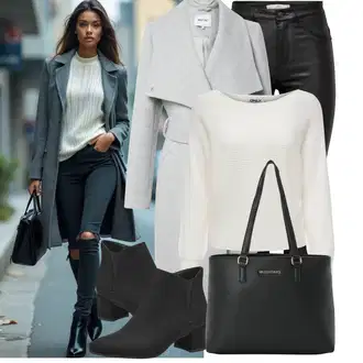 Outfit sa Crna Gležnjača na visoku petu/Poslovna Obuća/Kožna gležnjača/Chelsea Gležnjača/Ravna Gležnjača/ljetna gležnjača/Podstavljena Gležnjača/Čizma na Špic Tamaris "Praktičan look"