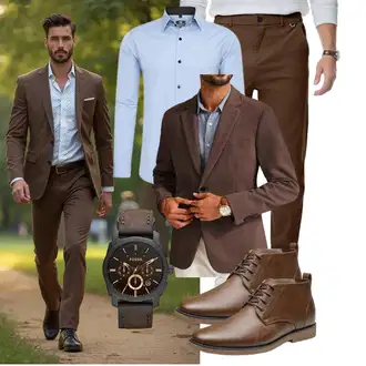 Outfit mit Hellblau/Dunkelblau/Blau BusinessHemd/Business Hemd Rusty Neal "Business Outfit"