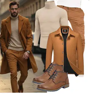 Outfit mit Khaki/Braun/Beige Yazubi, Orange/Braun/Beige KUDORO "Business Outfit"