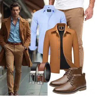 Business Outfits Winter mit Orange/Braun/Beige KUDORO "Business Outfit"