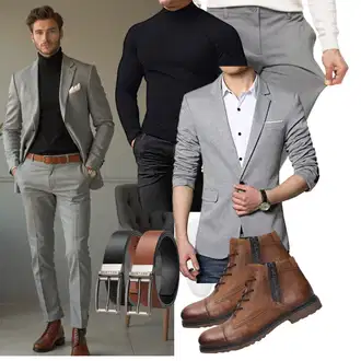 Halbarm Outfit mit Grau/Hellgrau/Dunkelgrau Indicode "Business Outfit"