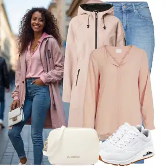 Outfit s Krémová/Modrá/Bílá Sport Běžecká bota/Bota na fitness/Tréninková bota/Gymnastická bota/Běžecká bota/Tenisová bota Skechers "Každodenní vzhled"