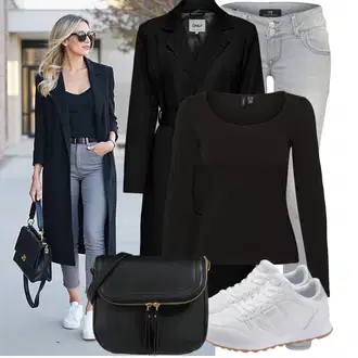 Ležerno Outfit sa Siva/Svjetlosiva Skinny Hlače/Traper Tajice/Jeggings LTB "Outfit za svaki dan"Look: Rap, Sveučilišna, cool, Ležerno, Pametno ležerno, Prekrasan, Mom, Transparentan, Francuske