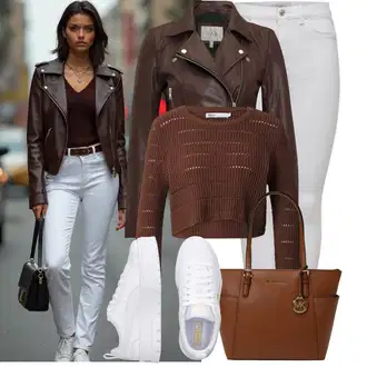 Outfity na podzim s Šedá/Krémová/Bílá Kalhoty Tregíny/Jeggings/Skinny Kalhoty/Džínové Legíny/Kalhoty s dírou/Kalhoty se Štěrbinou/Legíny s Rozparkem Only "Každodenní vzhled"