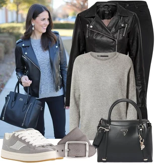 Sophia Outfit s Černá Legíny s Vysokým Pasem/Jeggings/Legíny s Rozparkem/Tregíny/Džínové Legíny/Skinny Kalhoty VERO MODA "Každodenní vzhled"