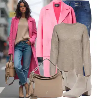 Outfit sa Smeđa/Bež Vintage Gležnjača/Ravna Gležnjača/Podstavljena Gležnjača/ljetna gležnjača/Kožna gležnjača Tamaris "Moderna kombinacija za slobodno vrijeme"