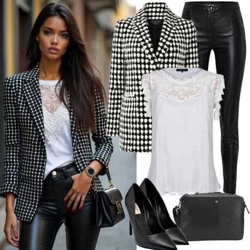 Kombinace Šedá/Hnědá/Bílá/Černá/Růžová Oblek Boucle Blazer/Tvídové Sako/Kostkované Sako ONLY Carmakoma