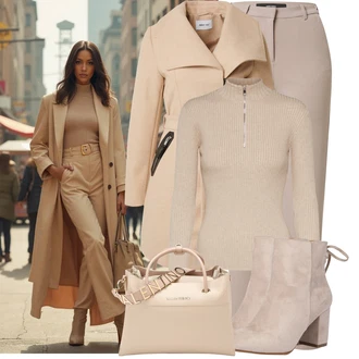Vysoké Podpatky Outfit s Béžová/Hnědá Kotníková Bota Na Podpatku/Zimní kotníková bota/Kotníková Bota s Podšívkou/Letní kotníková kozačka/Šněrovací Kotníková Bota About You "Každodenní vzhled"