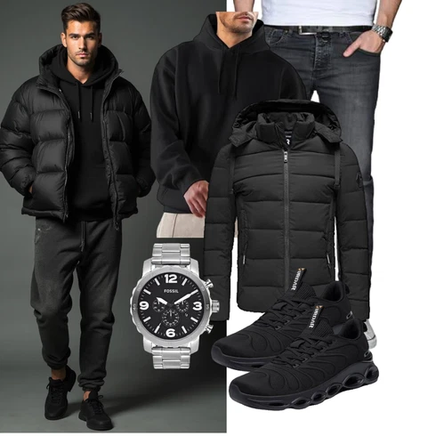 Schwarz/Dunkelgrau Hybridjacke/Isolationsjacke/Kapuzenjacke/Thermojacke/Kunstfaserjacke/Daunenjacke/Winterjacke/Puffer Jacke Redbridge kombinieren