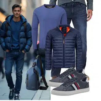 Ausgefallene Outfit mit Leichte Jacke Indicode "Freizeit Outfit"Look: Boyfriend, Moderne, Sportlich, Smart Casual, Workwear, Premium, Ausgefallene, Nahtlos, Lagenlook