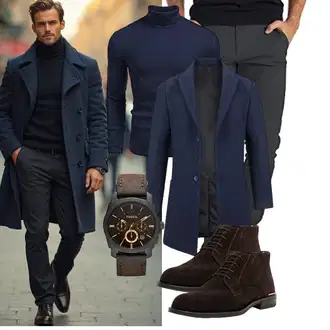 Halbarm Outfit mit Dunkelgrau/Schwarz/Dunkelblau/Hellgrau BlauerHafen "Freizeit Outfit"