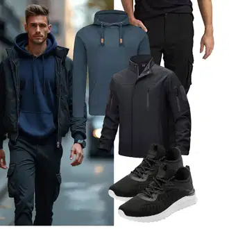 Softshell Outfit mit Funktionsjacke TACVASEN "Freizeit Outfit"