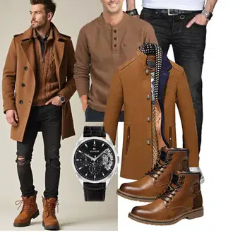 Freizeit Outfits Business Winter mit Braun/Beige PRIJOUHE "Freizeit Outfit"Look: Casual, GoGo, Goa, Chill, Stil, Indoor, Business, Maritim, Outdoor, Moderne, Smart Casual, Coole, Büro, Schön, Italienische, Französische