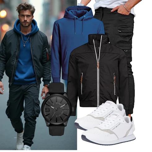 Schwarz Sportjacke/Schlupfjacke/Frühlingsjacke/Bomberjacke/Sommerjacke/Windbreaker Jacke/Nylonjacke/Jacke mit Seitlichem Reißverschluss Indicode kombinieren
